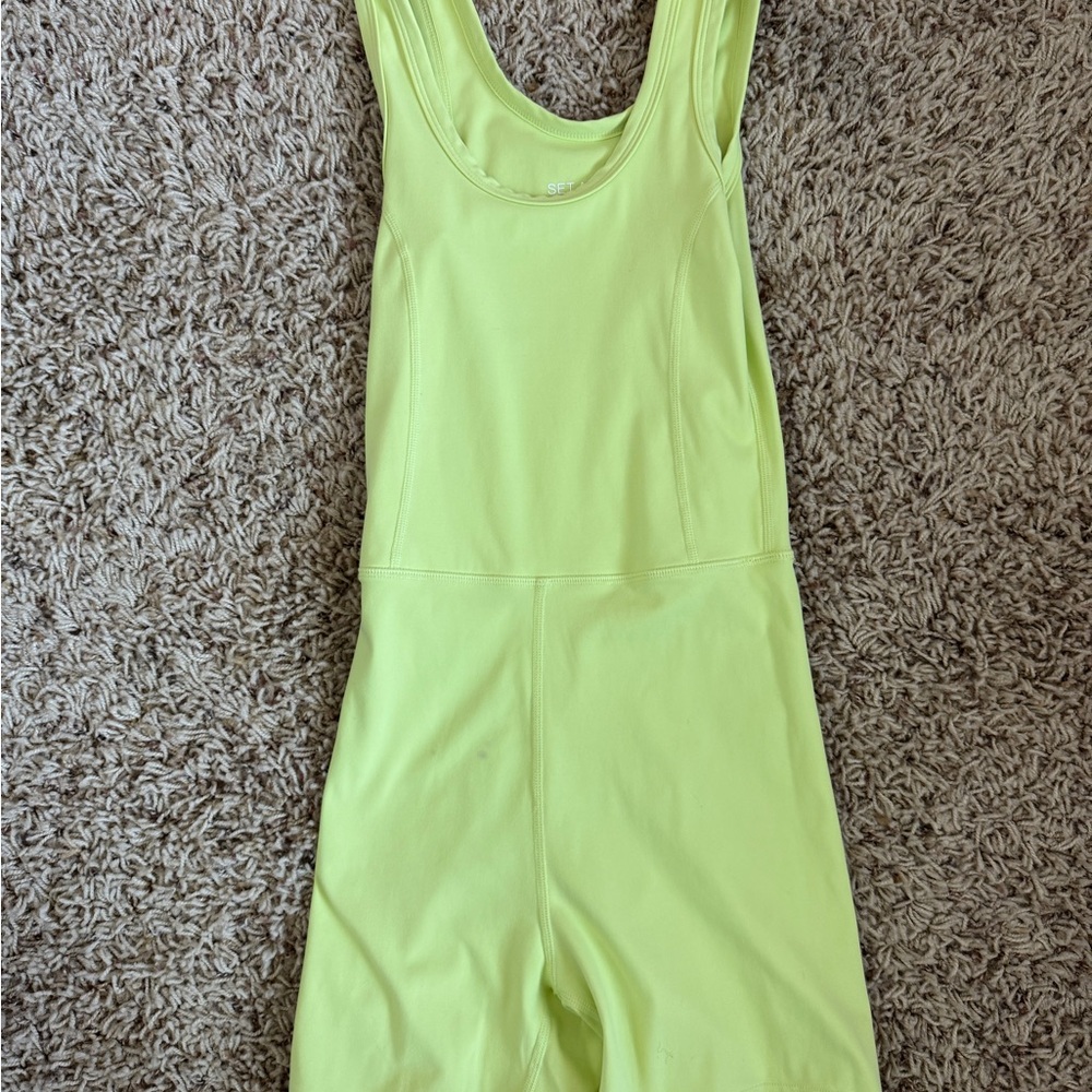 Neon yellow set active onesie